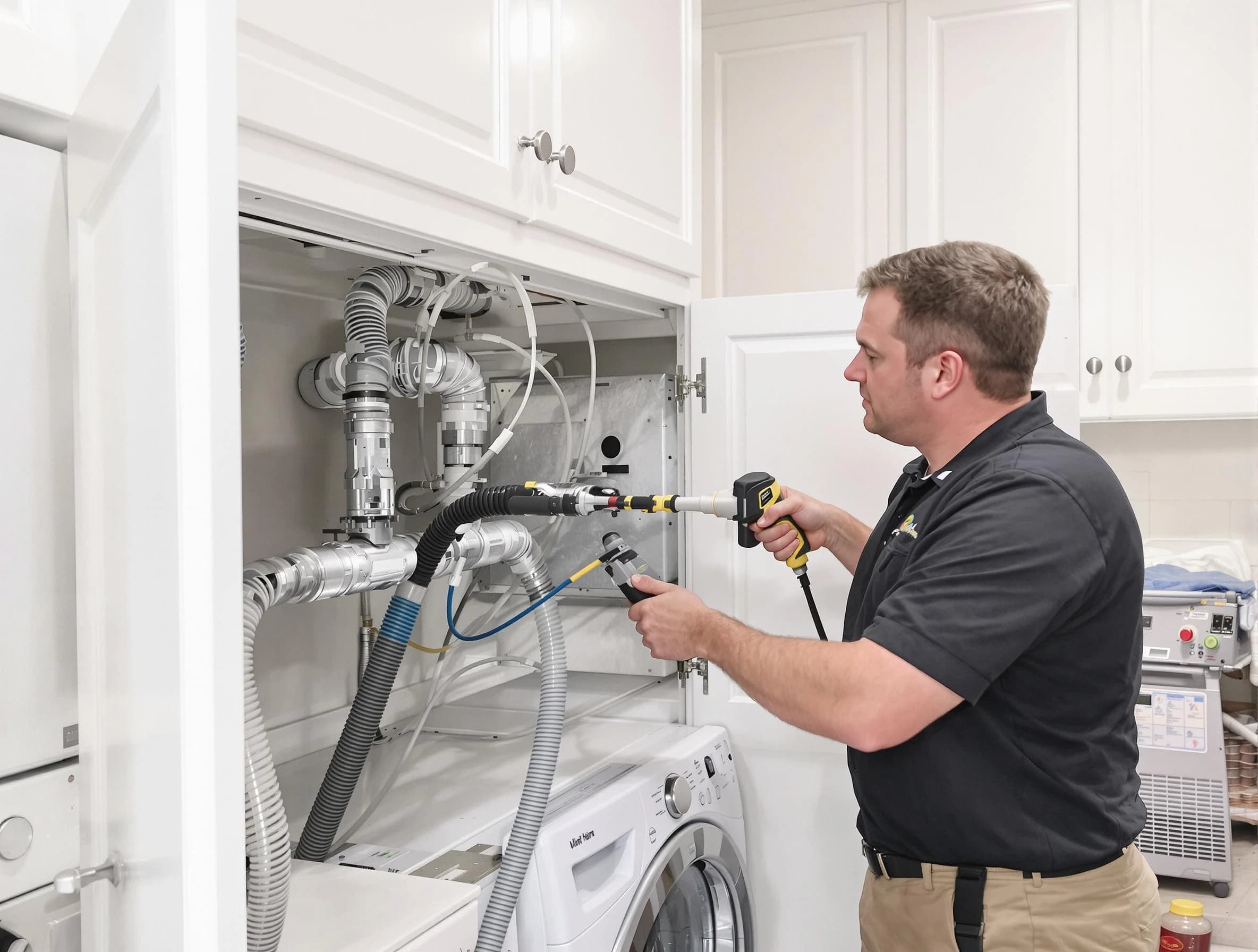 Clearfield Dryer Vent Cleaning professional removing severe blockage from a clogged dryer vent in Clearfield