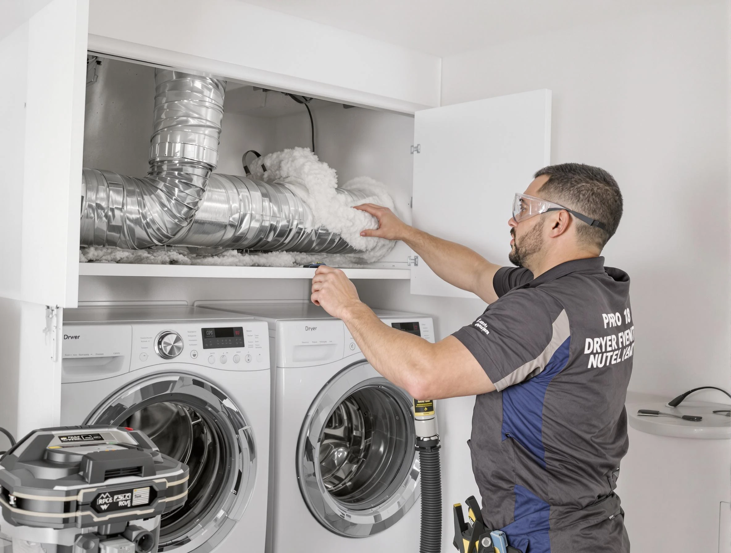Clearfield Dryer Vent Cleaning certified technician performing specialized gas dryer vent cleaning in Clearfield