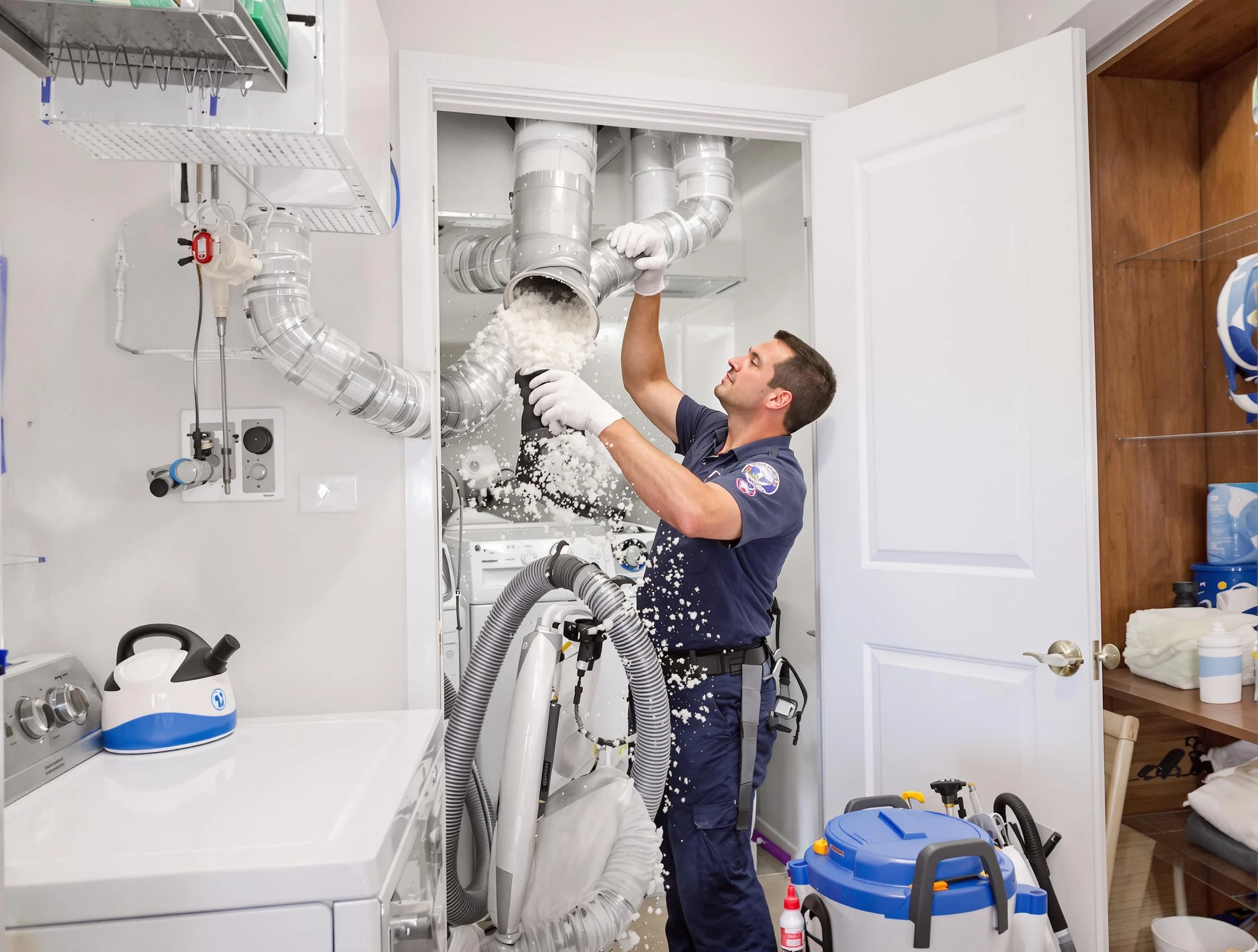 Clearfield Dryer Vent Cleaning technician delivering thorough residential dryer vent cleaning service in Clearfield